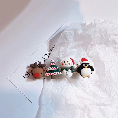 Christmas Cute Santa Claus Snowman Plastic Resin