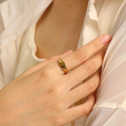 304 Stainless Steel 14K Gold Plated Minimalist Plating Geometric Rings