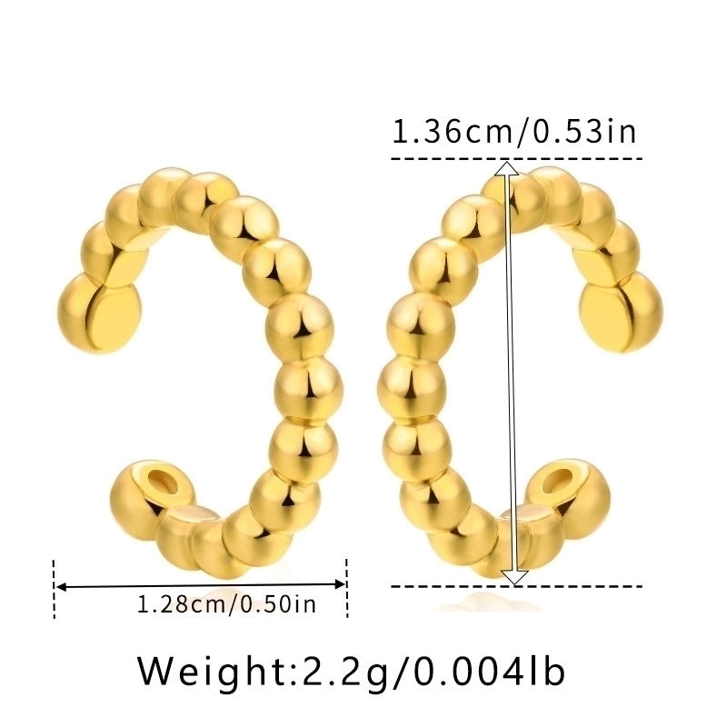 Retro Minimalist C Shape Copper Plating Inlay Zircon Ear Cuffs 1 Pair