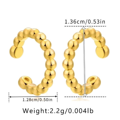 Retro Minimalist C Shape Copper Plating Inlay Zircon Ear Cuffs 1 Pair