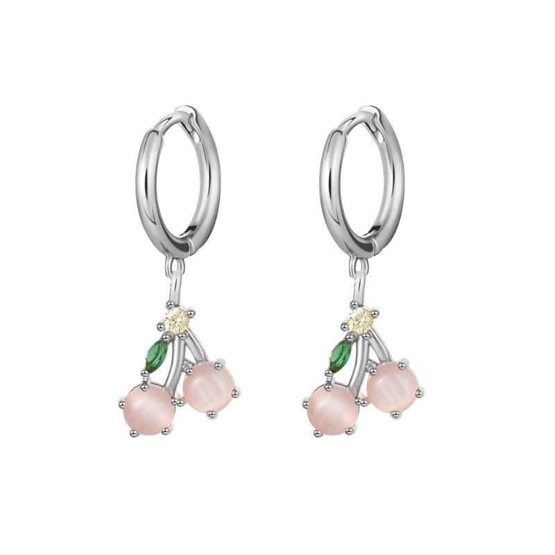 1 Pair Fashion Fruit Pineapple Watermelon Copper Inlaid Zircon Drop Earrings