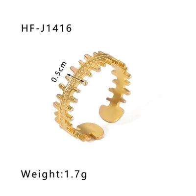 Stainless Steel 18K Gold Plated Modern Style Plating Geometric Open Rings