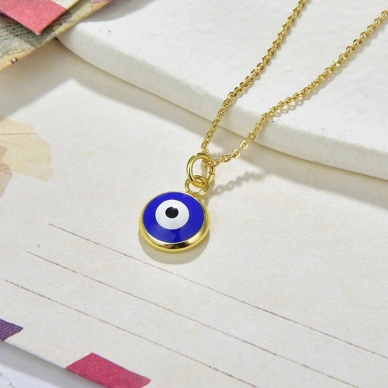 Fashion Devil\'s Eye Copper Enamel Pendant Necklace