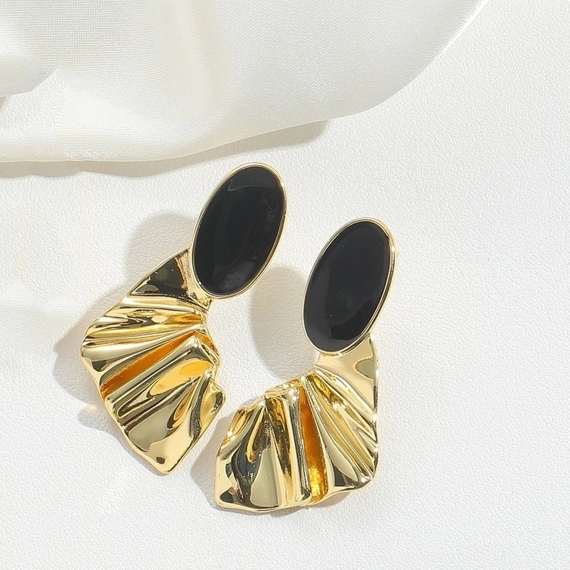 1 Pair Halloween Christmas Vintage Style Minimalist Commute Leaves Leaves Copper + Dripping Oil Copper 14K Gold Plated Earrings
