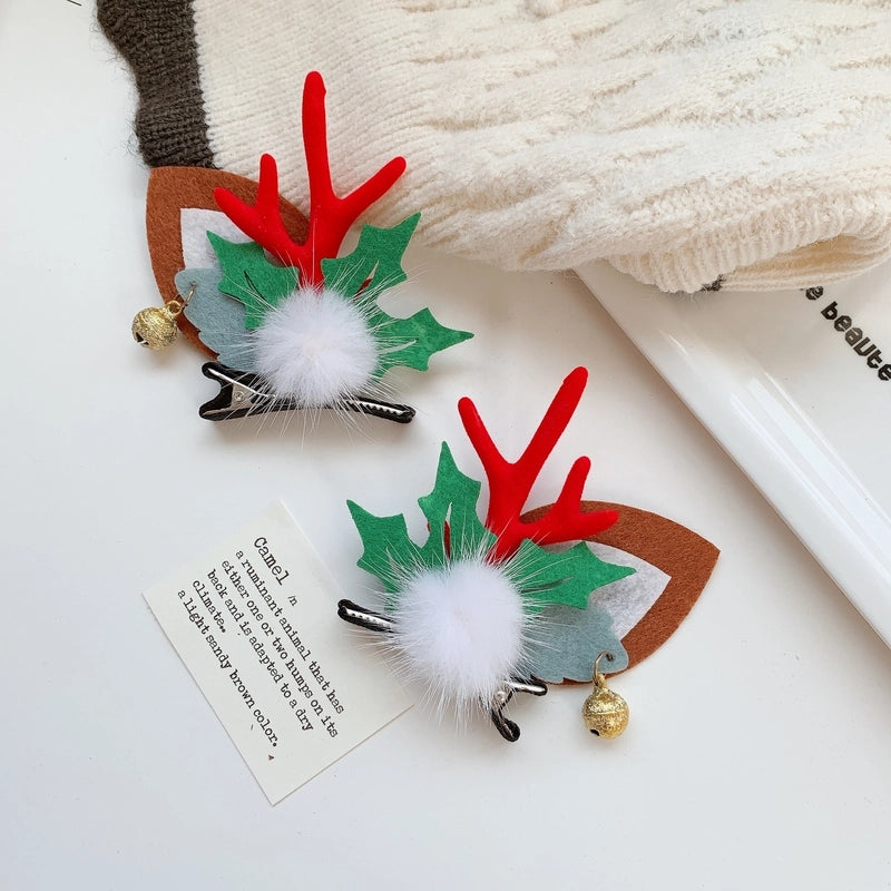 Christmas Cute Women's Christmas Tree Santa Claus Snowman Sequins Plush Hair Clip