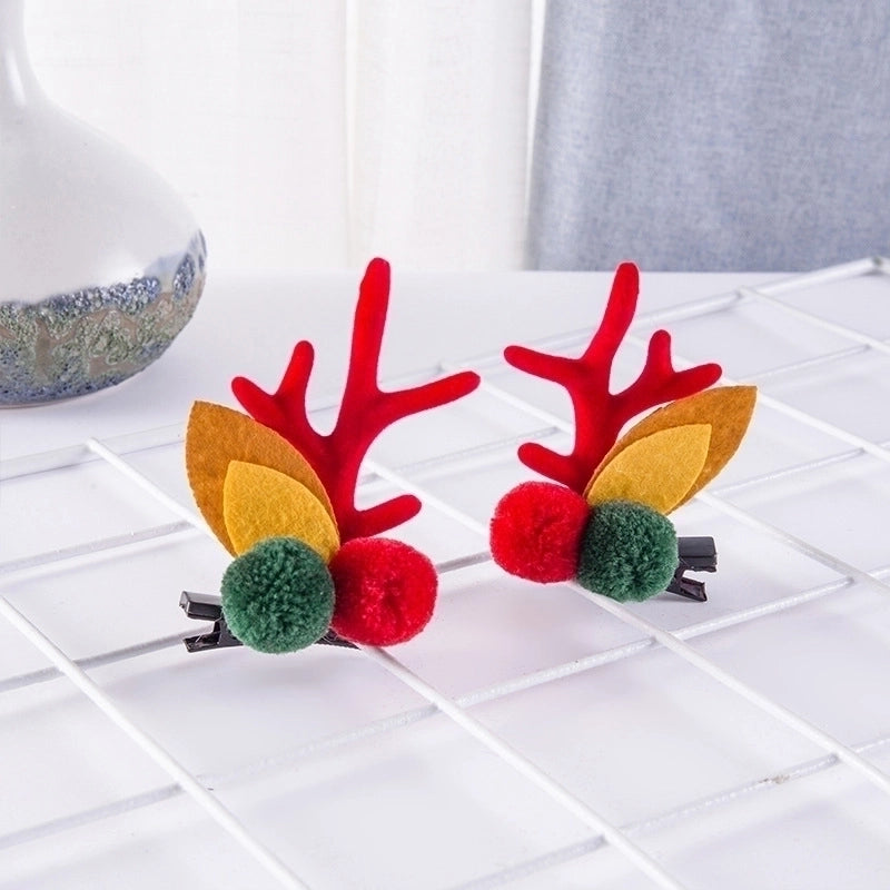 Christmas Cartoon Style Women'S Antlers Plush Plush Hair Clip