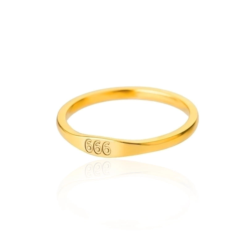 1 Piece Minimalist Number Stainless Steel Inlaid Gold Rings