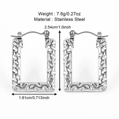 1 Pair Casual Minimalist U Shape Heart Shape Solid Color Polishing 304 Stainless Steel Earrings