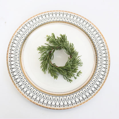 25 Pine And Cypress Pine Needle Pe Soft Rubber Mini Christmas Candle Holder Rings Hotel Christmas Napkin Rings Home Decor