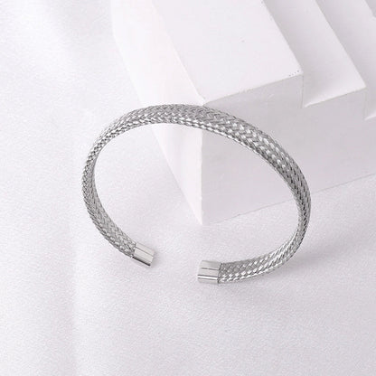 Casual Minimalist Solid Color Stainless Steel Plating Bangle