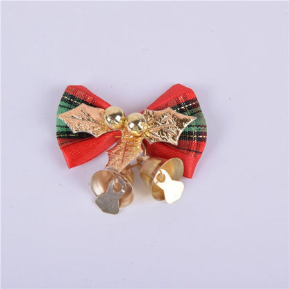 Factory Direct Christmas Bow With Iron Bell Decoration Christmas Wreath Mini Bow With Bell