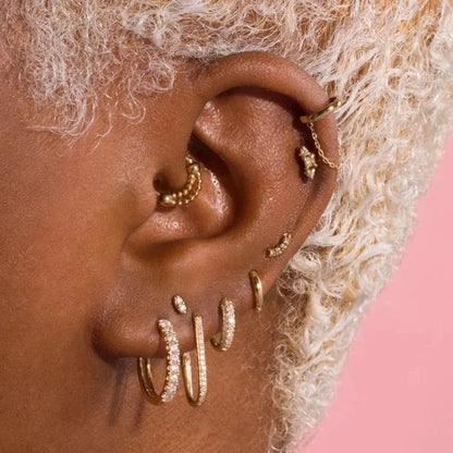 1 Pair Elegant Geometric Solid Color Copper Hoop Earrings