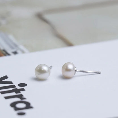 Pearl Copper Earrings Ear Studs