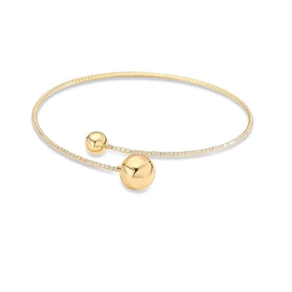 Copper 18K Gold Plated Inlay Round Heart Shape Zircon Bracelets Necklace