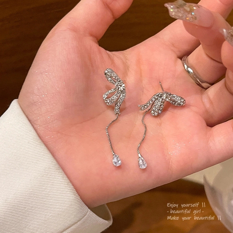 Fashion Geometric Star Flower Imitation Pearl Alloy Tassel Women\'s Drop Earrings 1 Pair