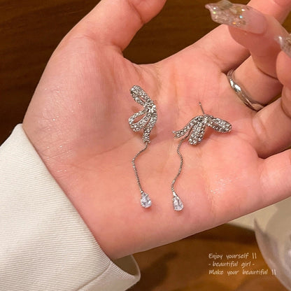 Fashion Geometric Star Flower Imitation Pearl Alloy Tassel Women\'s Drop Earrings 1 Pair