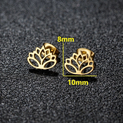 1 Pair Minimalist Classic Style Geometric Polishing Plating 304 Stainless Steel 18K Gold Plated Ear Studs