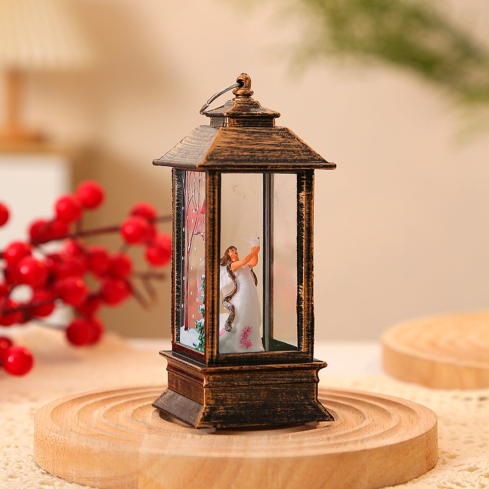 Christmas Decoration Small Oil Lamp Interior Scene Wind Lamp Christmas Small Wind Lamp Night Light Handheld Led Electronic Lamp