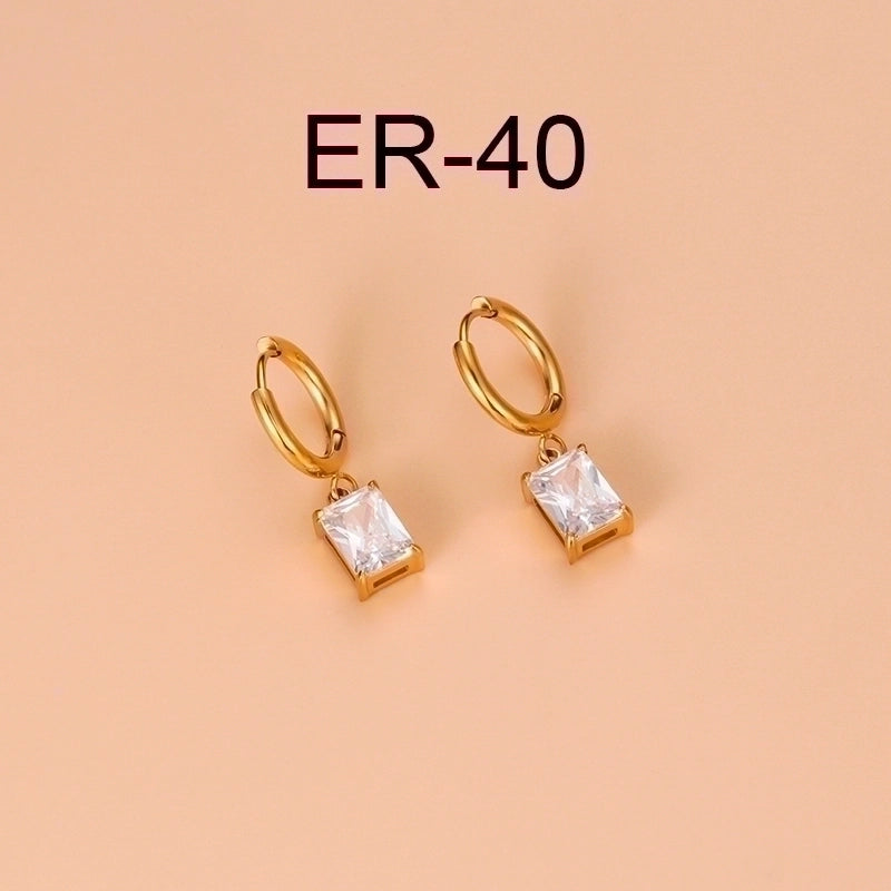 1 Pair Fashion Sector Heart Shape Tassel Gold Plated Inlay 304 Stainless Steel Zircon Stainless Steel Earrings