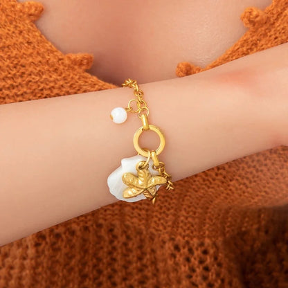 IG Style Sweet Heart Shape 304 Stainless Steel 18K Gold Plated Bracelets In Bulk