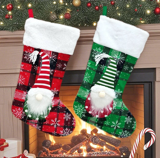 Christmas Half-dimensional Faceless Doll Hanging Ornament Gift Bag Christmas Stocking Christmas Tree Pendant