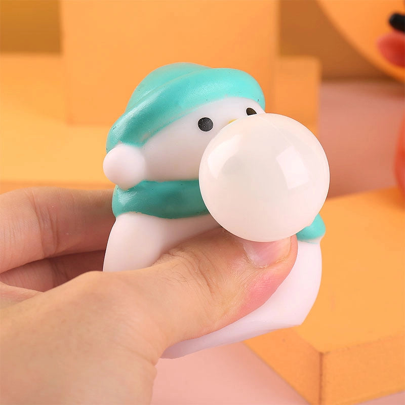 Christmas Explosions Squeeze Puff Bubble Decompression Toy Cartoon Pinch Rebound Doll Decompression Vent Vinyl Toy