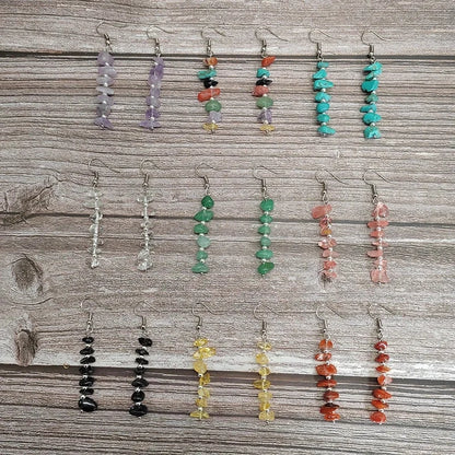 1 Pair Ethnic Style Geometric Natural Stone Drop Earrings