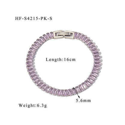 Retro Solid Color 304 Stainless Steel Zircon Bracelets In Bulk