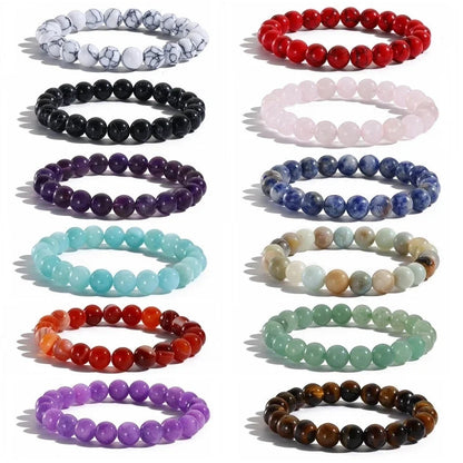 Retro Round Natural Stone Bracelets In Bulk