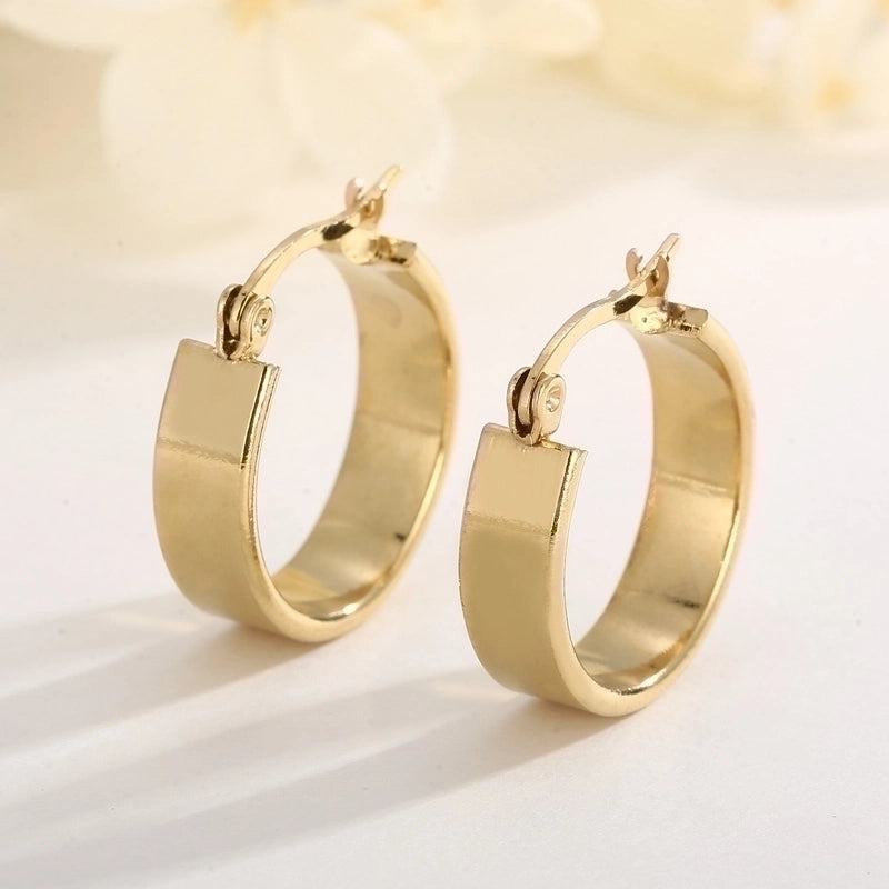 1 Pair Retro Streetwear Solid Color Plating Stainless Steel 18K Gold Plated Hoop Earrings