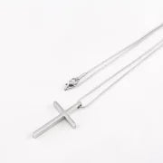 Minimalist Cross Titanium Steel Polishing Pendant Necklace 1 Piece