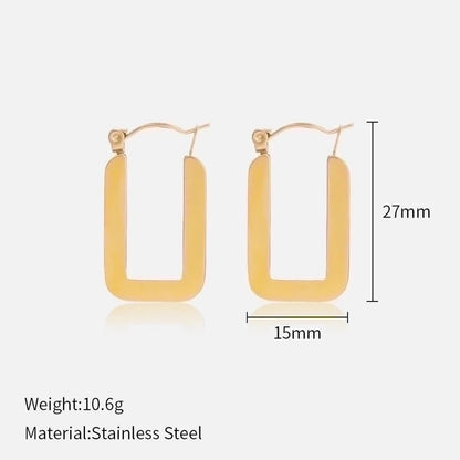1 Pair IG Style Minimalist Solid Color Plating 304 Stainless Steel Stainless Steel Earrings