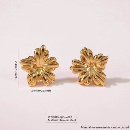 1 Pair Vintage Style Classic Style Heart Shape Flower Heart Flowers 304 Stainless Steel Imitation Gold Drop Earrings Ear Studs