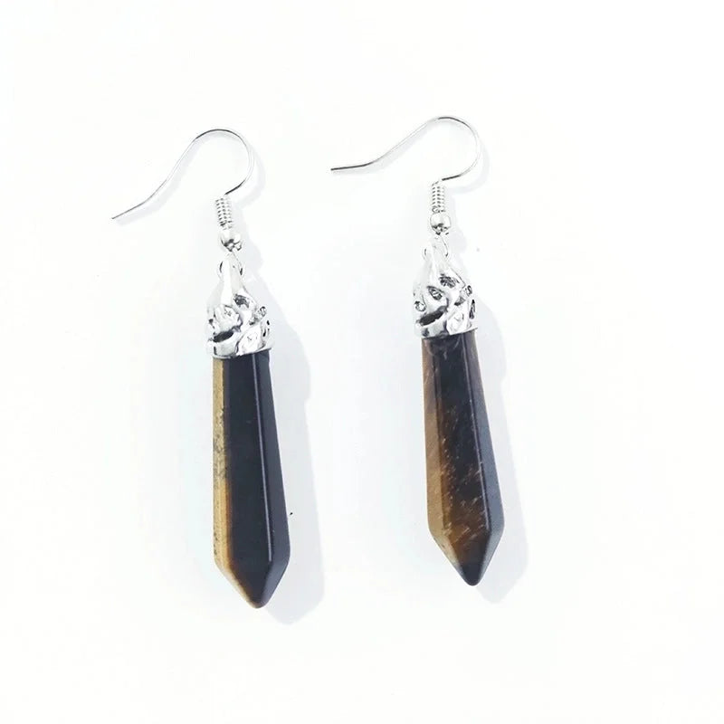 Ethnic Style Water Droplets Stone Drop Earrings 1 Pair