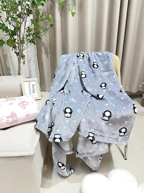 In Stock | Style Autumn And Winter Thickened Cartoon Crayon Small New Flannel Casual Plush Blanket Dormitory Bed Sheet