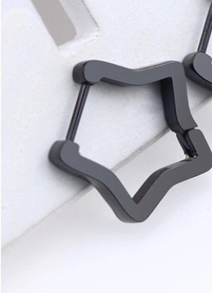1 Piece Minimalist Solid Color Plating Stainless Steel Silver Plated Earrings