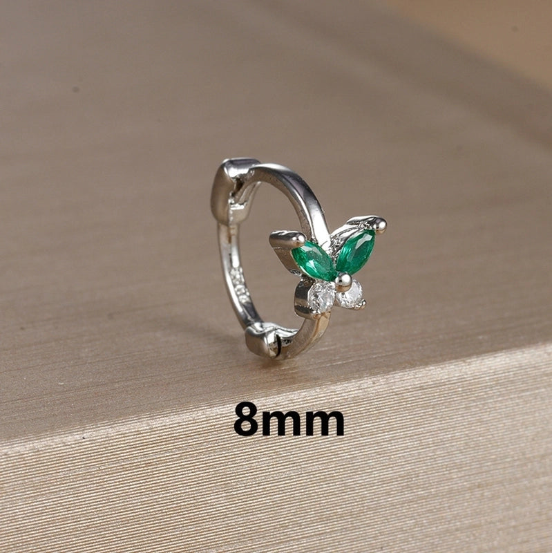 1 Piece Minimalist Color Block Butterfly Plating Copper Huggie Earrings