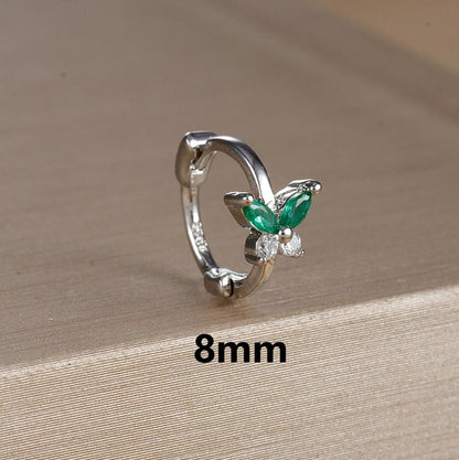 1 Piece Minimalist Color Block Butterfly Plating Copper Huggie Earrings