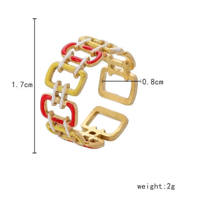 Fashion Geometric Stainless Steel 18K Gold Plated Plating Open Ring