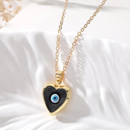 Casual Cute Minimalist Heart Shape Alloy Copper Pendant Necklace