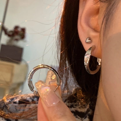 1 Pair Casual Minimalist Round Heart Shape Plating Inlay Copper Zircon Earrings