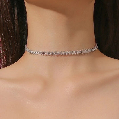 Minimalist Solid Color Rhinestone Inlay Zircon Jewelry Set