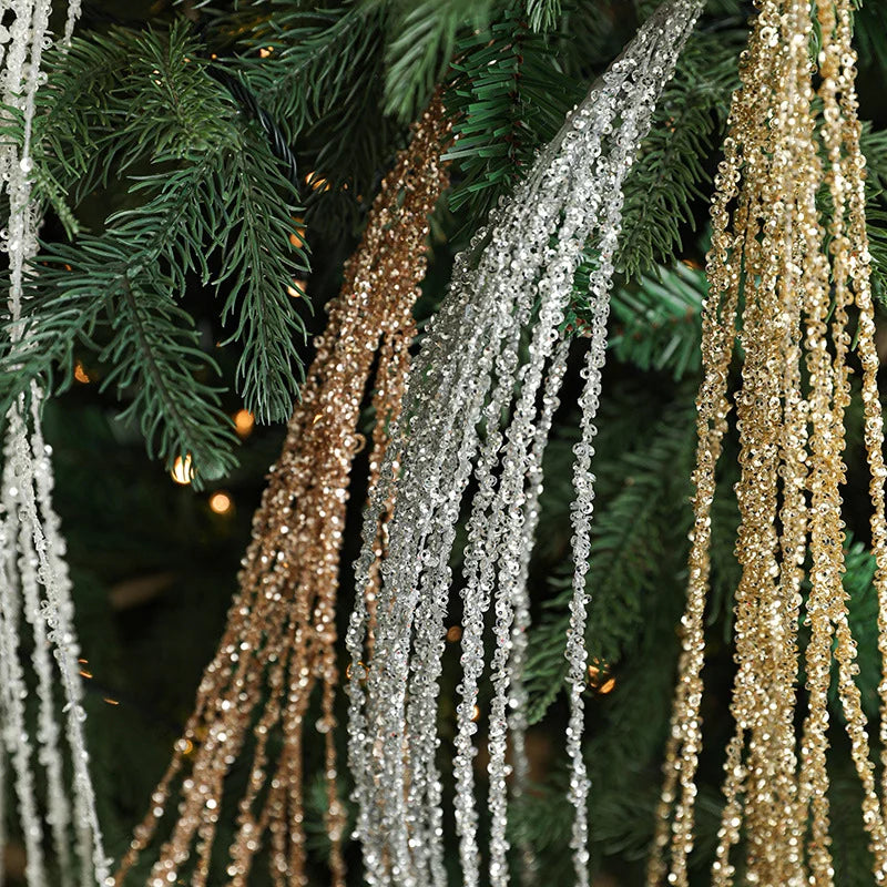 90cm Glitter Sequin Tassel Wheat Spike Christmas Branch Flower Arrangement Single Pack Christmas Tree Vine Decoration Arrangement