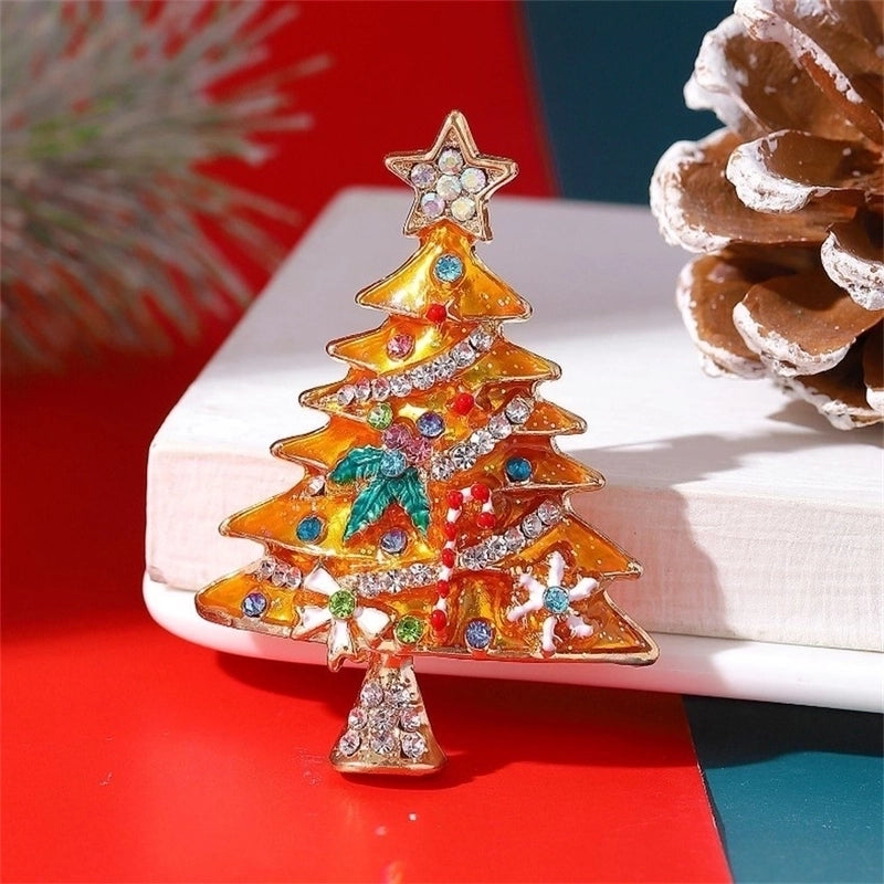 Vintage Style Pin Christmas Tree Alloy Unisex Brooches