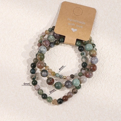 Minimalist Color Block Natural Stone Beaded Bracelets
