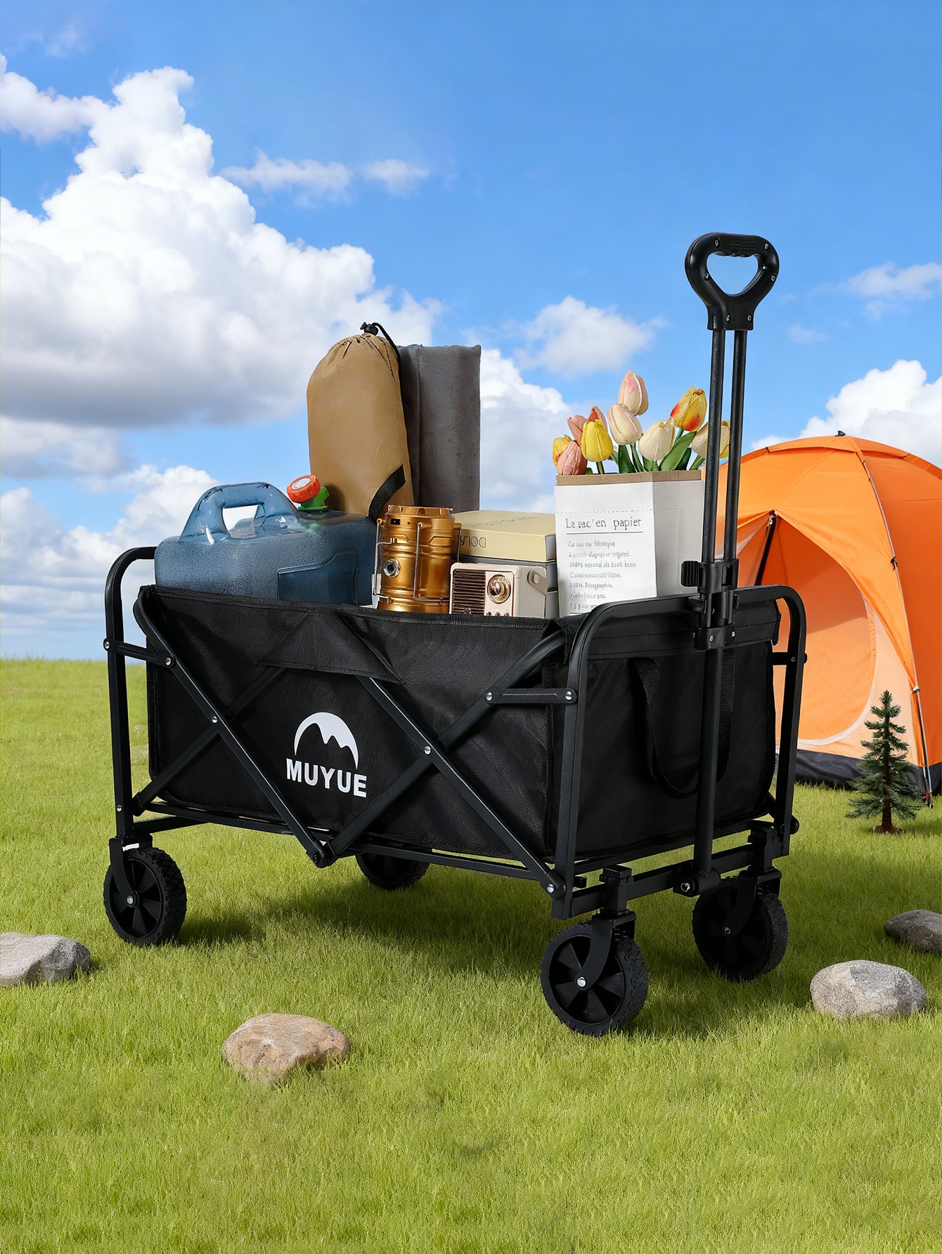 MUYUE Wagon Foldable Trolley Camping Cart