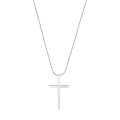 Minimalist Cross Titanium Steel Polishing Pendant Necklace 1 Piece