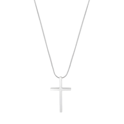 Minimalist Cross Titanium Steel Polishing Pendant Necklace 1 Piece