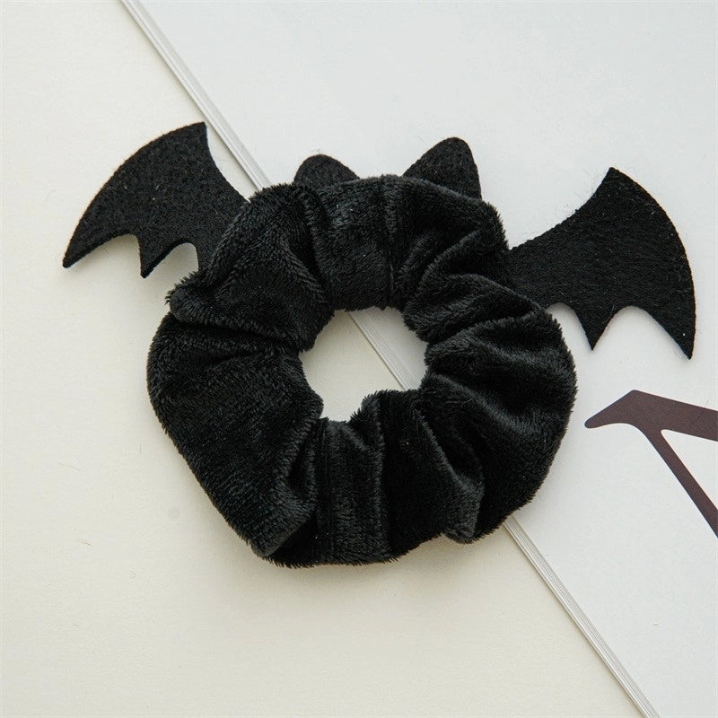Halloween Christmas Fashion Women'S Solid Color Flannel Hair Tie