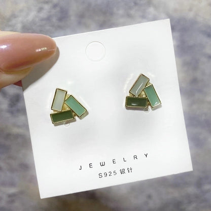 1 Pair Fashion Leaf Flower Bow Knot Imitation Pearl Alloy Rhinestones Earrings